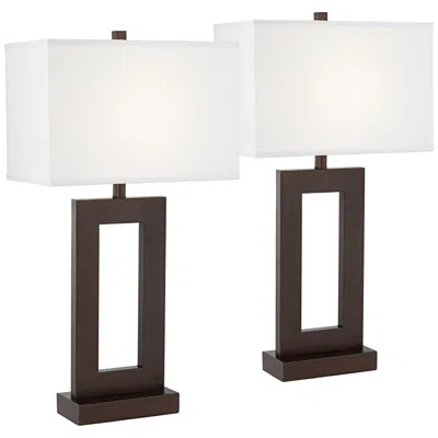 360 Lighting Marshall 30 1/4" Bronze Open Window Table Lamps Set Of 2