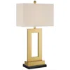360 Lighting Marshall Gold Open Rectangle Lamp With Black Marble Riser