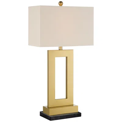 360 Lighting Marshall Gold Open Rectangle Lamp With Black Marble Riser