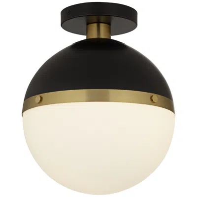 360 Lighting Mcgraw 10 1/4" Antique Brass White Globe Ceiling Light