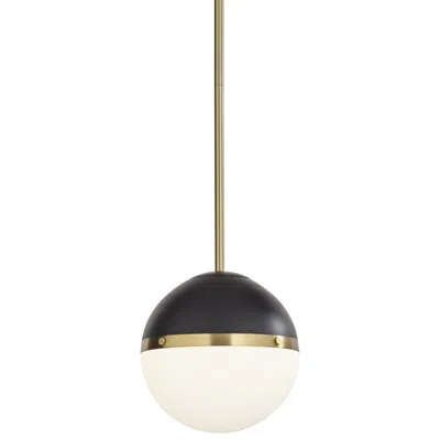 360 Lighting Mcgraw 10 1/4" Wide Antique Brass And Black Mini Pendant
