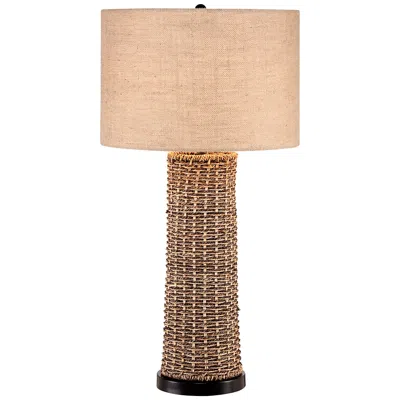 360 Lighting Monocot 28 1/2"h Modern Coastal Burlap And Woven Seagrass Table Lamp