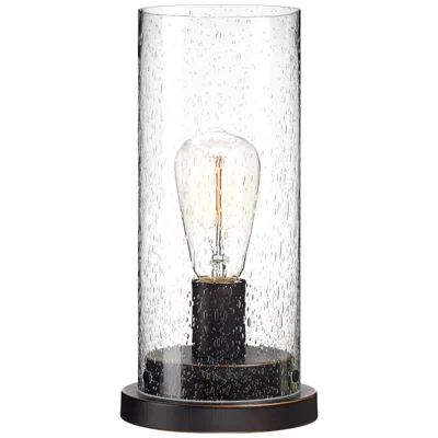 360 Lighting Munro 12" Seeded Glass Accent Lamp With Edison Led Bulb