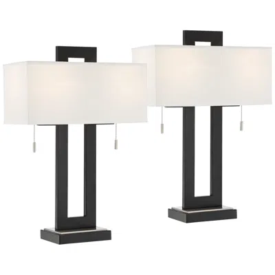 360 Lighting Neil 26" Modern Metal Usb Table Lamps Set Of 2