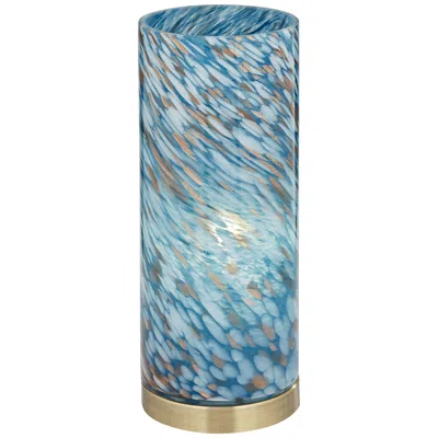 360 Lighting Nikki 13 1/2" High Coastal Modern Blue Glass Accent Lamp