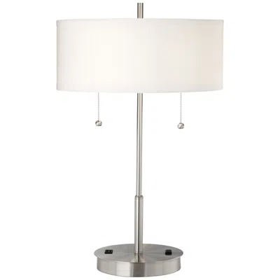 360 Lighting Nikola 23 3/4" Usb Port And Utility Plug Metal Table Lamp