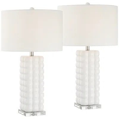 360 Lighting Norma 28" High Textured Bubble White Ceramic Table Lamp Set Of 2