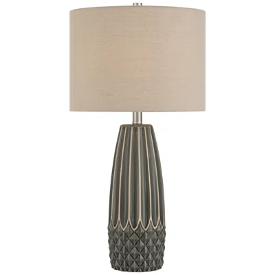 360 Lighting Olsen 26 1/2" High Charcoal Gray Stripe Ceramic Table Lamp