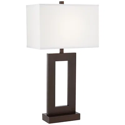 360 Lighting Open Window 30 1/4" High Rectangular Bronze Table Lamp