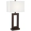 360 Lighting Open Window Rectangular Bronze Table Lamp With Usb Cord Dimmer