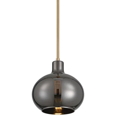 360 Lighting Partridge 9 1/2" Wide Black Chrome Glass Mini Pendant