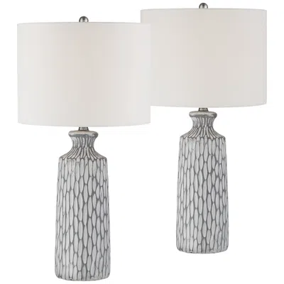360 Lighting Patrick 26 1/4" Whitewash Ceramic Table Lamps Set Of 2