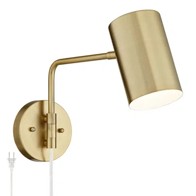 360 Lighting Patt Brushed Brass Down-light Swing Arm Plug-in Wall Lamp