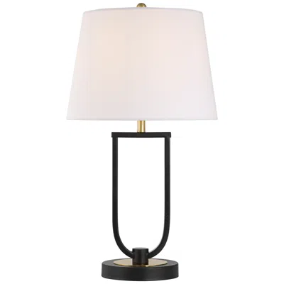 360 Lighting Pellana 24 3/4" High Black And Brass Usb Table Lamp