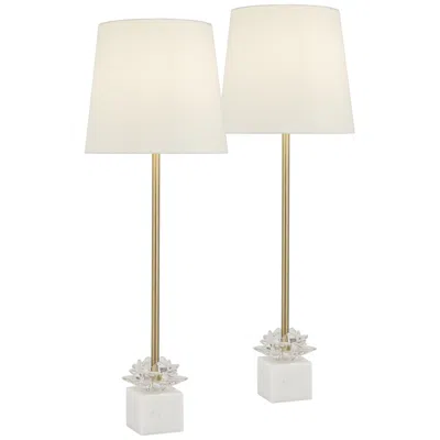 360 Lighting Phoebe 28 1/2" Luxe Gold And Marble Buffet Lamps Set Of 2