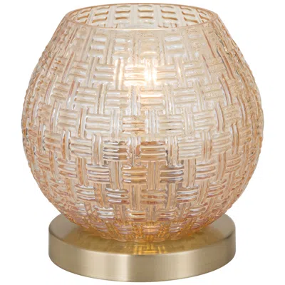 360 Lighting Pia 7 1/2" High Amber Weave Glass Globe Accent Lamp