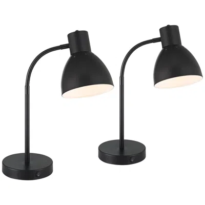360 Lighting Piper Adjustable Gooseneck Black Usb Desk Lamps Set Of 2