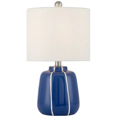360 Lighting Quinn 18" High Blue And White Ceramic Table Lamp With Dimmer