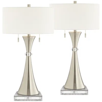 360 Lighting Rachel 29 1/2" Metal Table Lamps With Square Risers