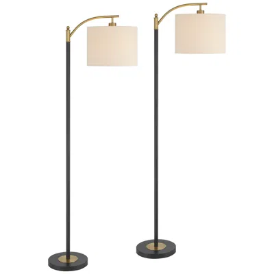 360 Lighting Rayna Black And Gold Downbridge Floor Lamps Set Of 2