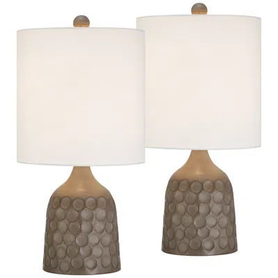 360 Lighting Reagan 20" Bronze Metal Accent Table Lamps Set Of 2