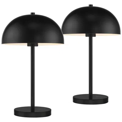 360 Lighting Rhys 19 1/2" Black Modern Dome Mushroom Lamps Set Of 2