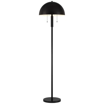 360 Lighting Rhys 62" High Black Modern Mushroom Dome Floor Lamp