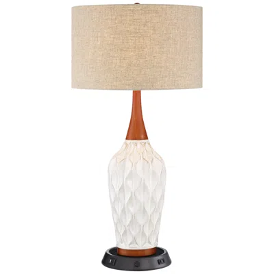360 Lighting Rocco 30" Ceramic Lamp With Dimmable Usb Workstation Base