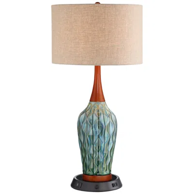 360 Lighting Rocco 30" Ceramic Lamp With Dimmable Usb Workstation Base