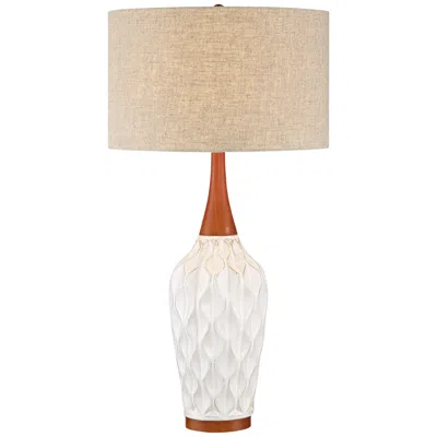 360 Lighting Rocco 30" Mid-century Modern White Ceramic Table Lamp