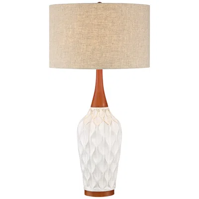 360 Lighting Rocco 30" White Ceramic Table Lamp With Usb Dimmer