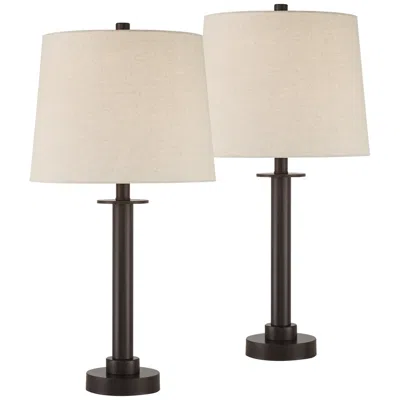 360 Lighting Rockford 26" High Bronze Usb Table Lamps Set Of 2