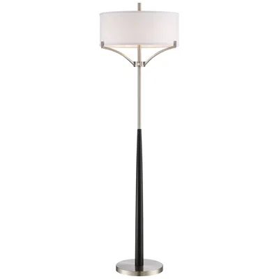 360 Lighting Roland 62" Black Brushed Nickel Column 2-light Floor Lamp