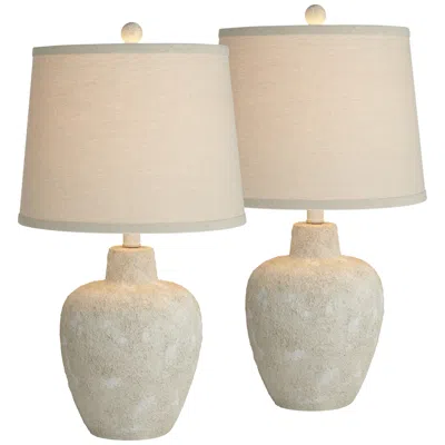 360 Lighting Romeo 23 1/2" Distressed Earth Jar Table Lamps Set Of 2
