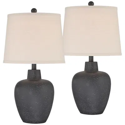 360 Lighting Romeo 23 1/2" High Stone Gray Jar Table Lamps Set Of 2