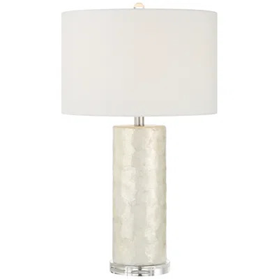 360 Lighting Sabina 27 1/2" High Textured Pearlescent White Cylinder Table Lamp