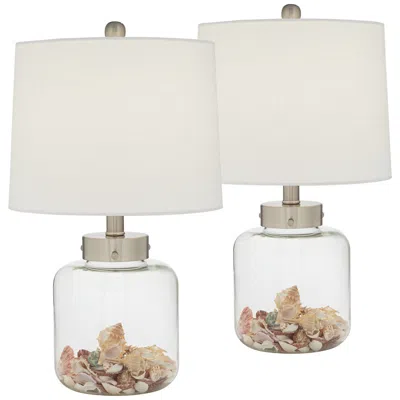 360 Lighting Sea Star 20 1/2" High Fillable Glass Canister Accent Lamps Set Of 2