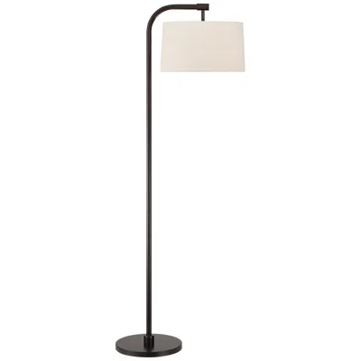 360 Lighting Serra 64" Dark Bronze Chairside Arc Offset Arm Floor Lamp