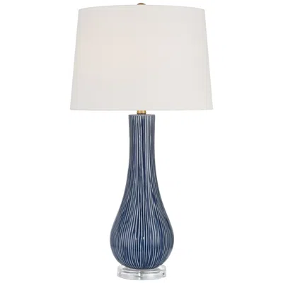 360 Lighting Shannon 30 1/2" High Blue Stripe Ceramic Gourd Table Lamp