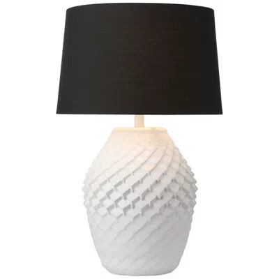 360 Lighting Simon 27" Textured Geometric Pattern White Table Lamp
