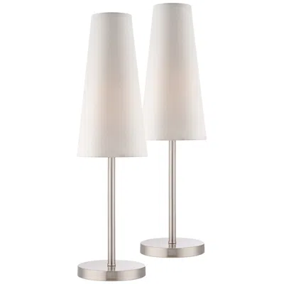 360 Lighting Snippet 26" High Nickel Accent Table Lamps Set Of 2