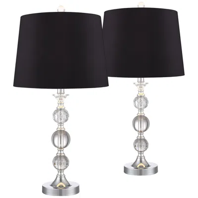 360 Lighting Solange 25" Black Shades And Crystal Table Lamps Set Of 2