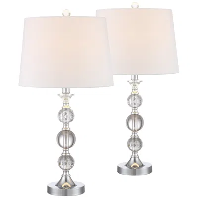 360 Lighting Solange 25" High Crystal Lamps Set Of 2 With Dimmers