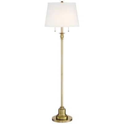 360 Lighting Spenser 58" Brushed Antique Brass Traditional Floor Lamp