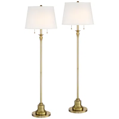 360 Lighting Spenser 58" High Brass Traditional Floor Lamps Set Of 2