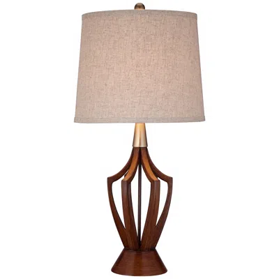 360 Lighting St. Claire 30 3/4" Faux Wood Mid-century Table Lamp