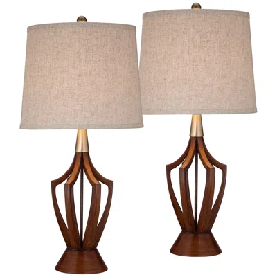 360 Lighting St. Claire 30 3/4" Wood Open Base Table Lamps Set Of 2
