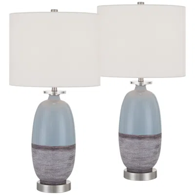 360 Lighting Stratos 26 1/4"h Blue Cloud Ceramic Table Lamp Set Of 2 With Dimmer