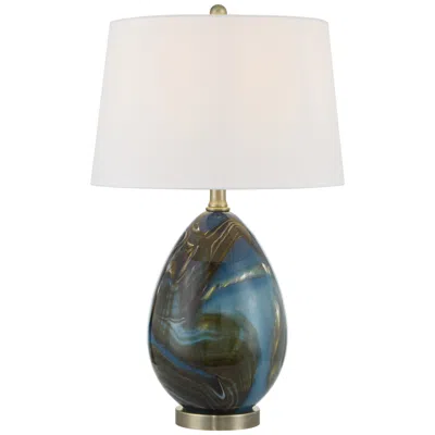360 Lighting Swirl 22 1/2" High Blue Art Glass Table Lamp With Dimmer