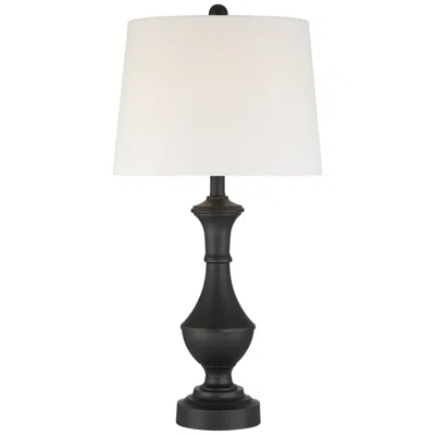 360 Lighting Theo 27 1/4" High Black Metal Column Table Lamp With Dimmer